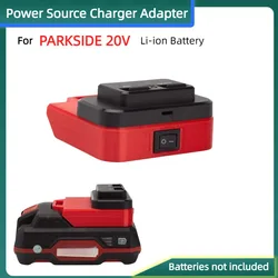 Portable USB Power Source Charger Adapter For PARKSIDE 20V Li-ion Battery Belt USB and Type-C Output Fast Charging(No Battery)