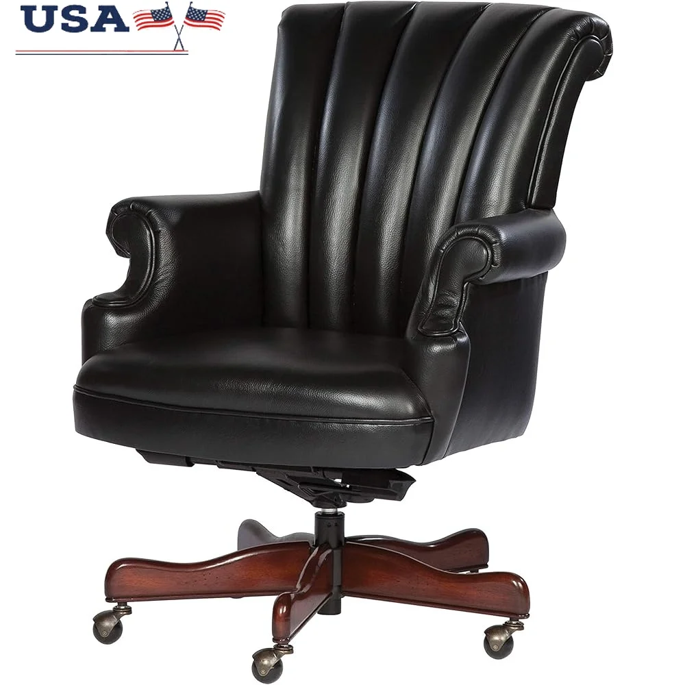 

Premium Executive Leather Office Chair Ergonomic High Back Heavy Duty Wheels Pneumatic Adjustment Comfy Home Office Desk Chair