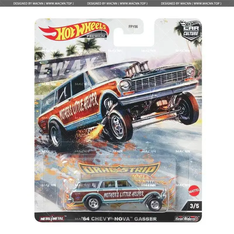 Original Hot Wheels Premium Car Culture Drag Strip 1:64 Voiture Diecast Model Dodge Coronet Volkswagen Chevy Nova Toys for Boys