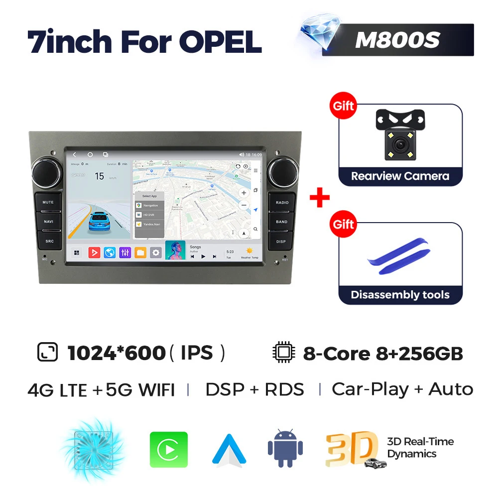 MEKEDE 7 inch Android autoradio 4G voor Opel Astra H G J Zafira B Corsa C D Antara Vectra Vivaro GPS Multimedia draadloze Carplay