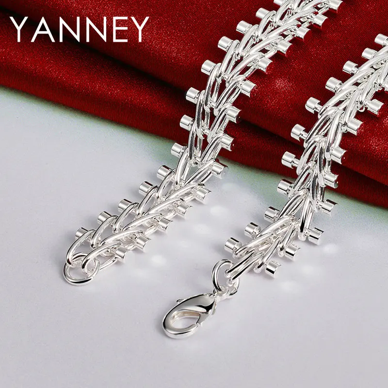 YANNEY 925 Sterling Silver 18 Inches Exquisite Hip Hop Punk Necklace For Women Men Fashion Wedding Gift Jewelry Accessories