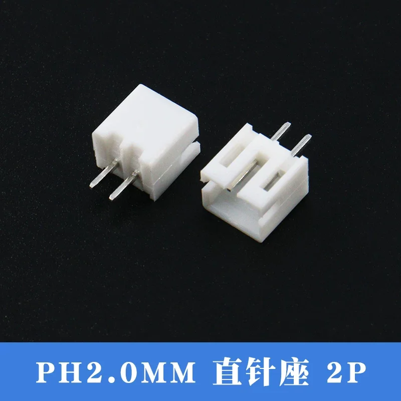 100Pcs JST PH2.0 2.0mm Pitch 2Pin Straight/Right Angle Male Plug Female Housing Connectors PH 2.0mm Plastic Shell