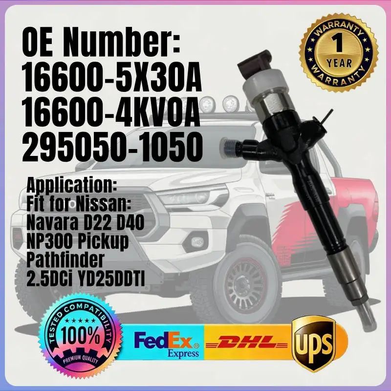

Fuel Injector 16600-5X30A 16600-4KV0A 295050-1050 for DENSO Nissan Np300 NAVARA D40 2.5 DCI