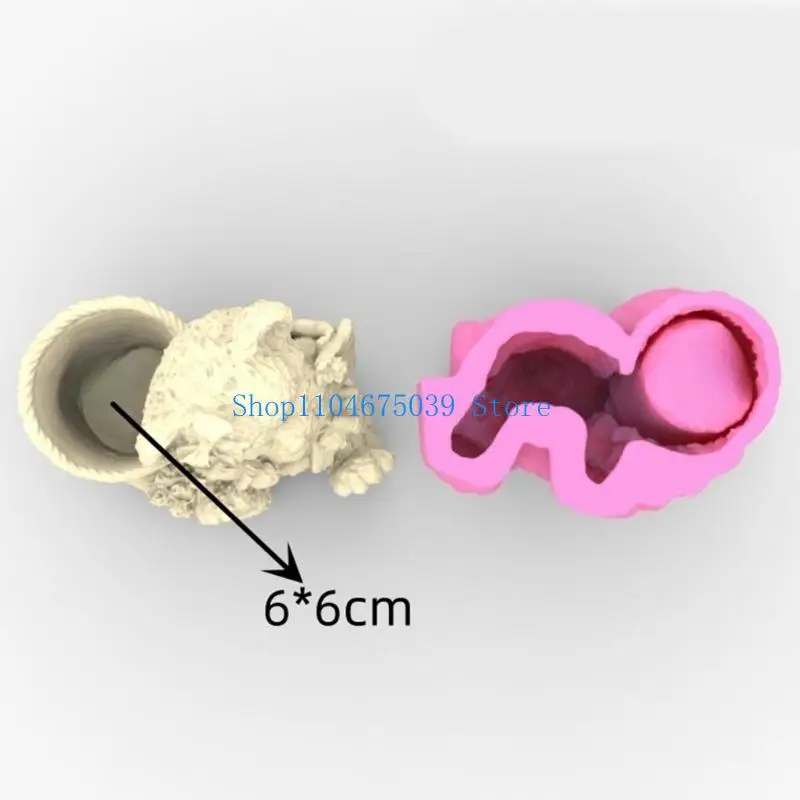 

5ASD Love Little Bear Gypsum Pot Pot Silicone Flom Flom Epoxy Laste Casting плесень сочная ваза цементная плесени плесень