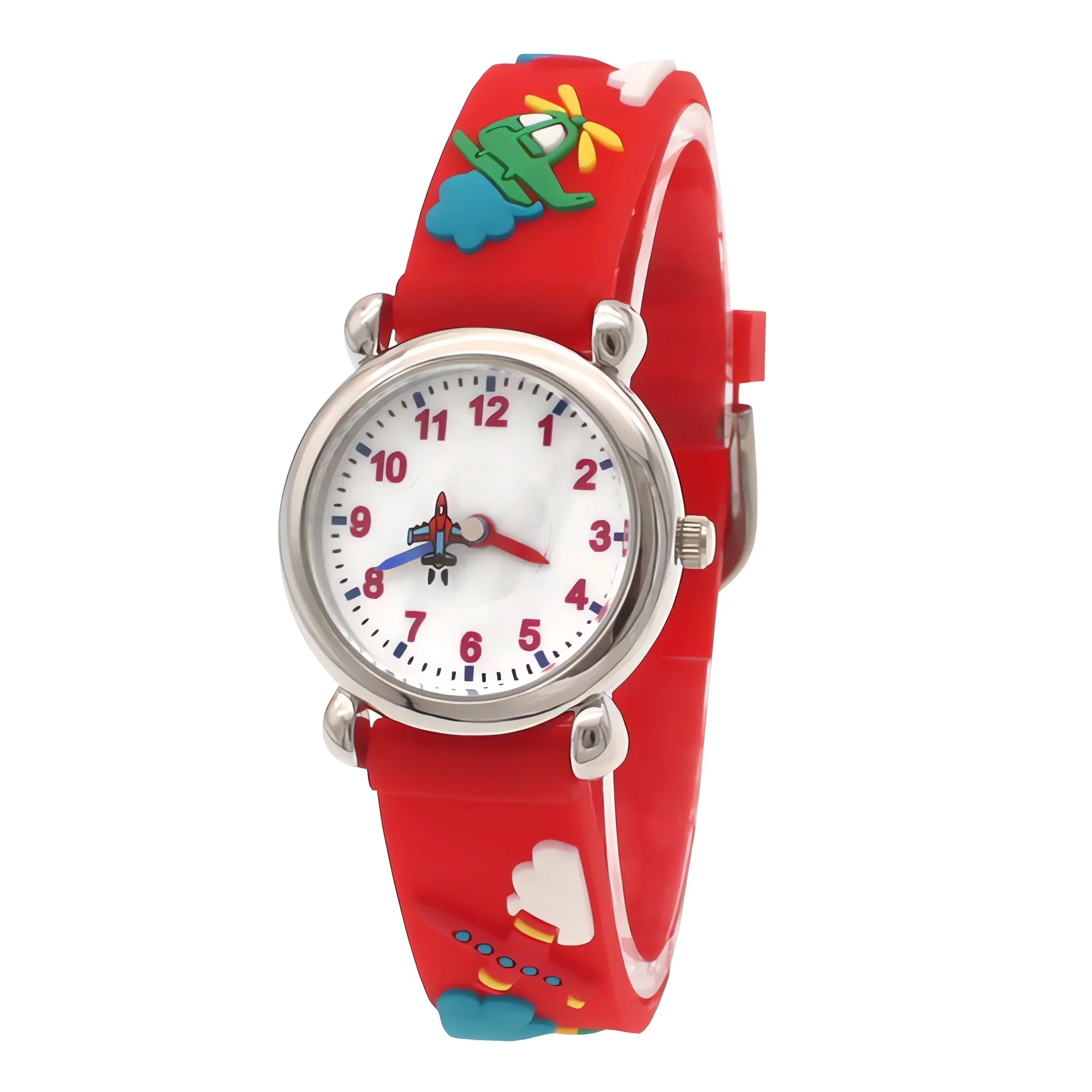 Kids Fashion Cartoon Quartz Watch Sports Style 3D Strap Birthday Gift for Boys And Girls Students