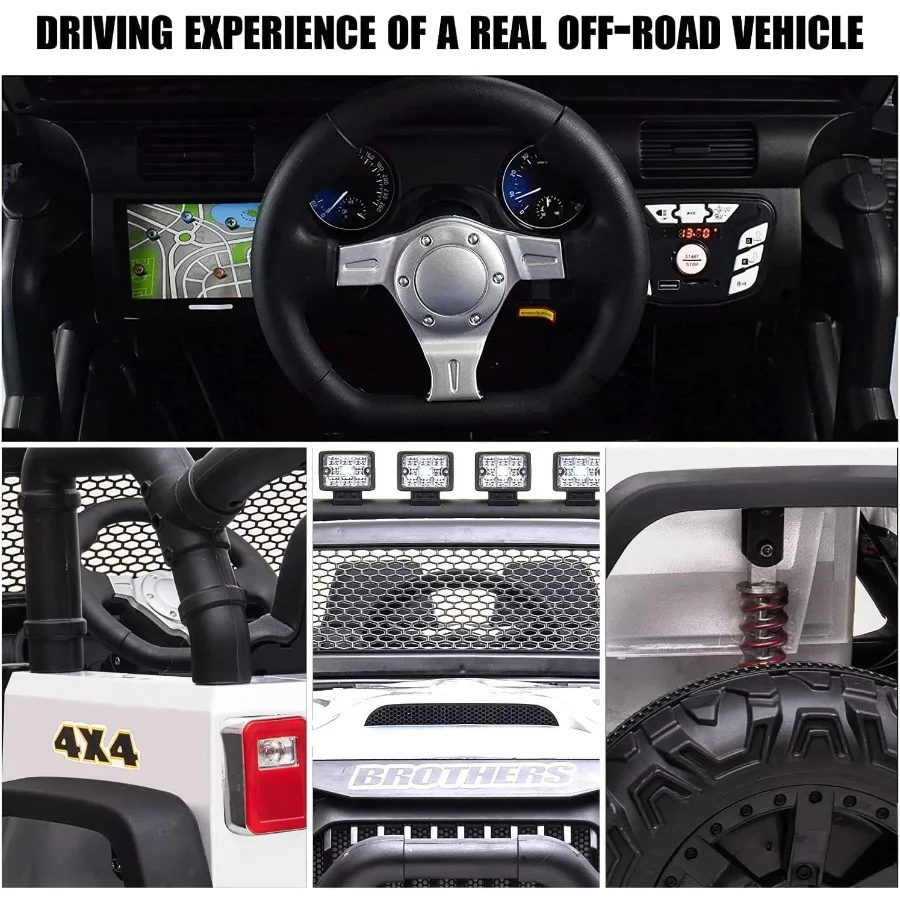 Pink 48.4 Large Ride On Car for Battery Powered Electric Car with 2 Seats Remote Control 14 Large Suspension Wheels LED Lights