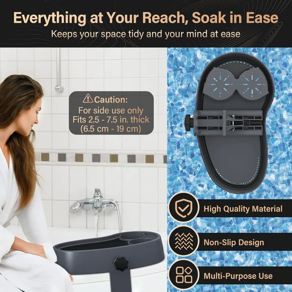 صينية طاولة حوض استحمام ساخن قابلة للتعديل مع حاملات أكواب، تصميم غير قابل للانزلاق لملحقات سبا فوق الأرض وحوض الاستحمام #5