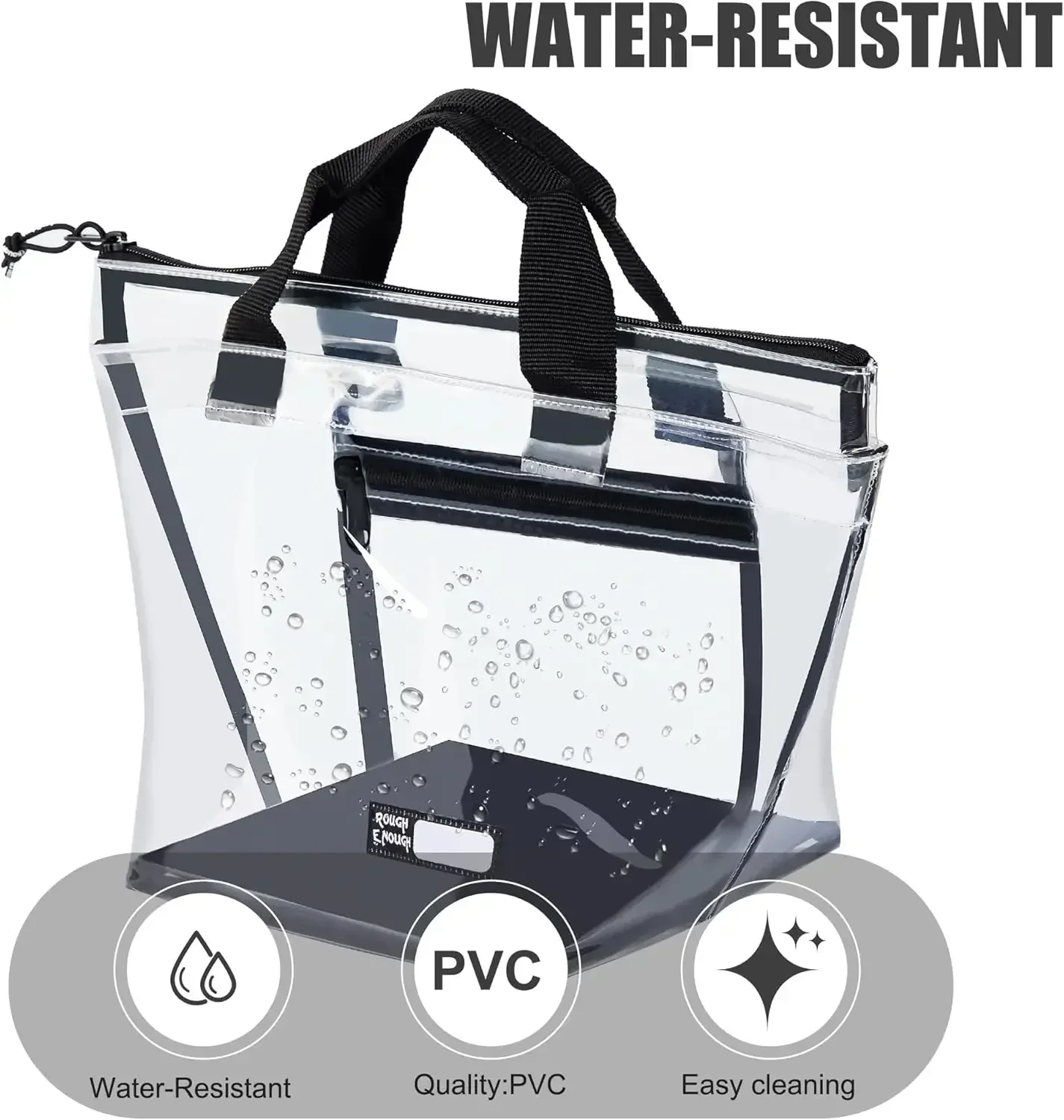 Rough Enough Clear Stadium Bag Handbag for Women Concert Sport Events Cute view 3