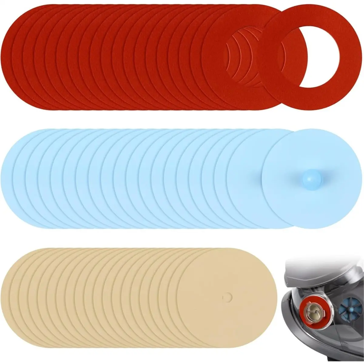 DT35BG 60Pcs Mask Replacement Parts Kit for 6000 Series, Silicone Inhalation Valves 6893, Port Gaskets 6895,Each 20 Pcs