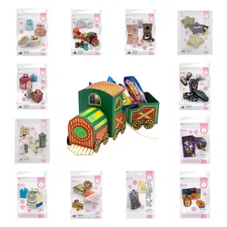 New Halloween Metal Cutting Dies Decorate Embossing Mold Banquet Gift Box Cake Pumpkins Elements Holidays Train Carriage Die Set