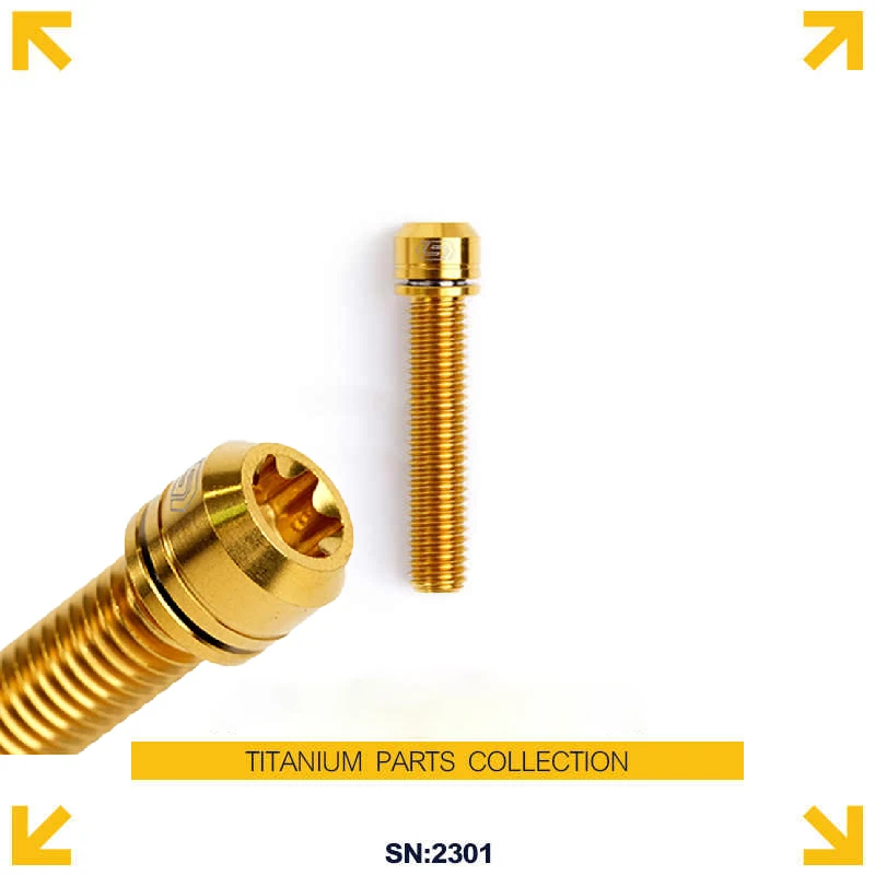 1pcs M5 x 10 12 14 16 18 20 25 30 35 40mm Titanium Bolt Inner Plum With Washer For Bicycle Disc Brake Bike Accessories