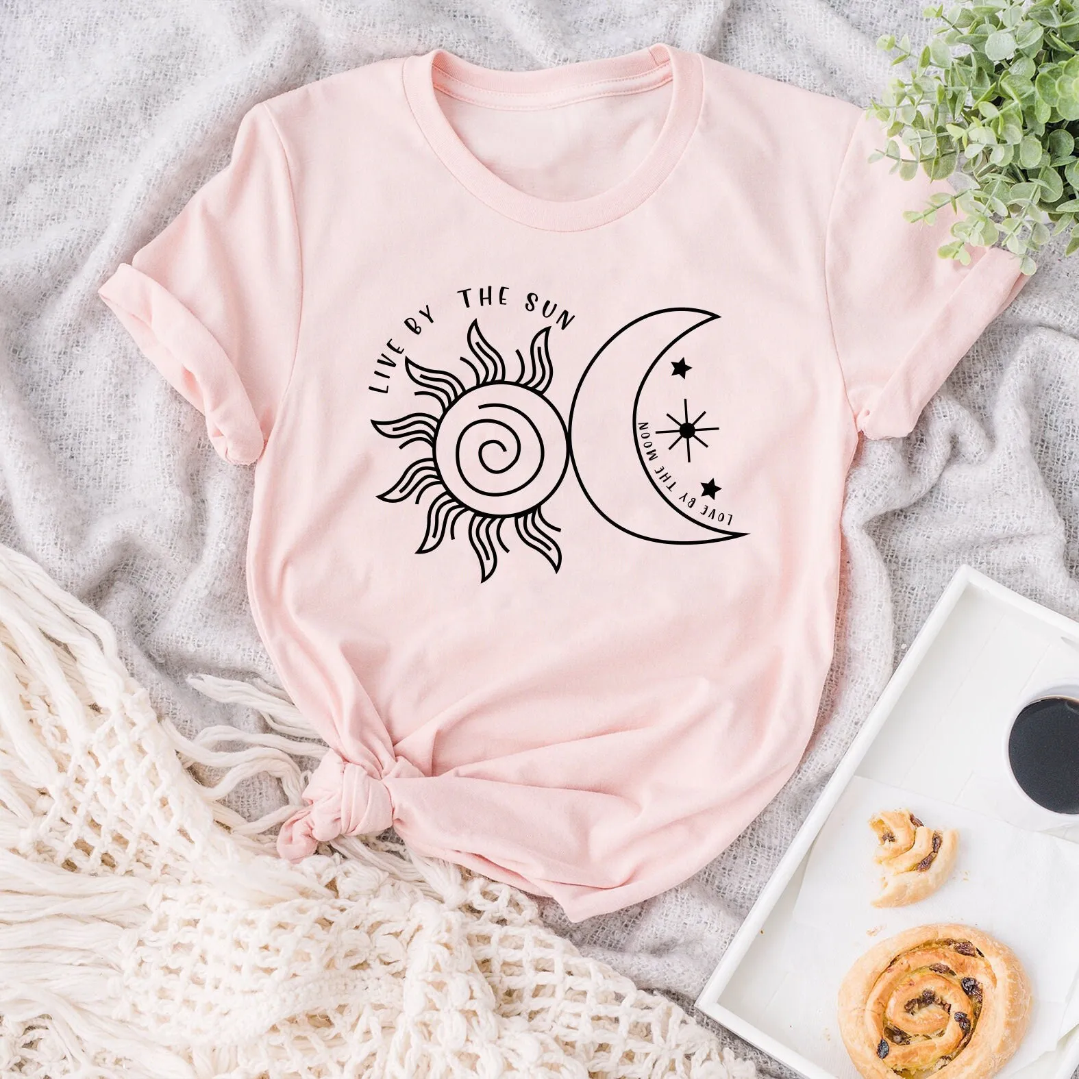 Boho Inspirational T Shirt Positive Affirmations Kindness Empowered Women Live By The Sun Moon