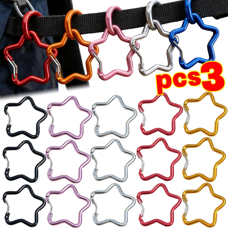 

Lightweight Aluminum Carabiner with Star Pattern for Organization EDC Keyring Bottle Opener Camping Hiking Climbing Accessories