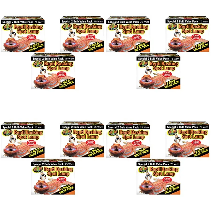Reptile Basking Spot Lamp 75 Watts - 6 Bulbs Total 3 Packs with 2 per Pack