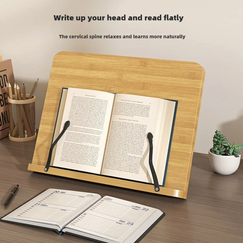 Adjustable Reading Rest Tablet and Page Paper Clips-Cookbook Reading Desk Sturdy Bookstand-Textbooks Lightweight Bookstand