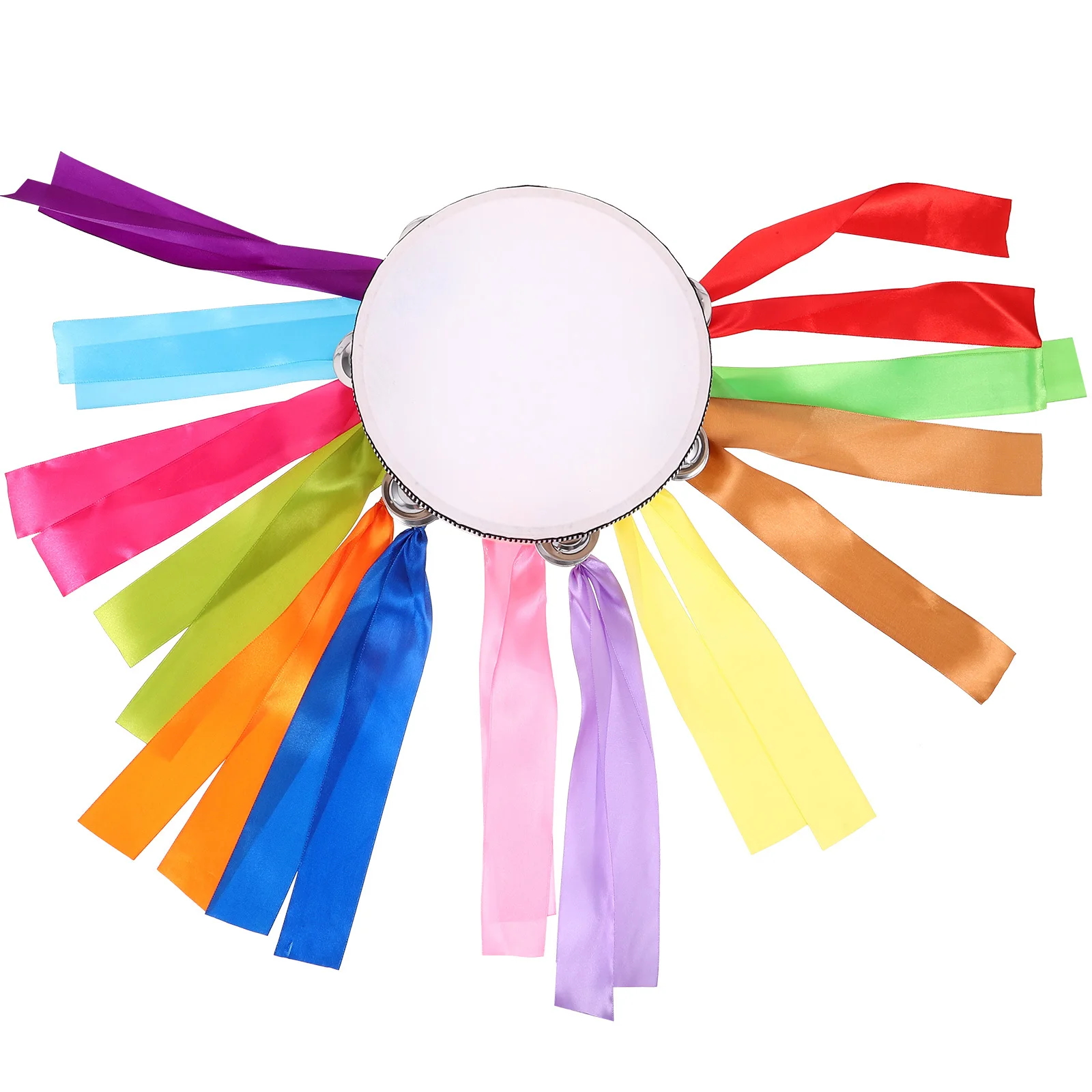 

Thickened Colorful Ribbon Hand Drum Wooden Durable Dual-Sided Percussion Instrument Sports Dance Performing Drum