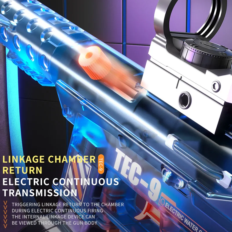 لعبة مسدس المياه الكهربائية كاملة الرماية مع ضوء فلاش الصيف في الهواء الطلق شاطئ بركة حديقة ألعاب القتال للأطفال هدية عيد الميلاد #4