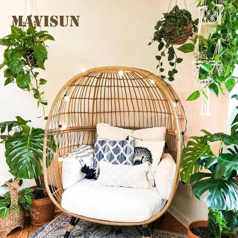 Balcony Small Sofa Outdoor Leisure Bird's Nest Floor Chair Combination Single Rattan Chair Furniture Outdoor Patio Sofa Bed