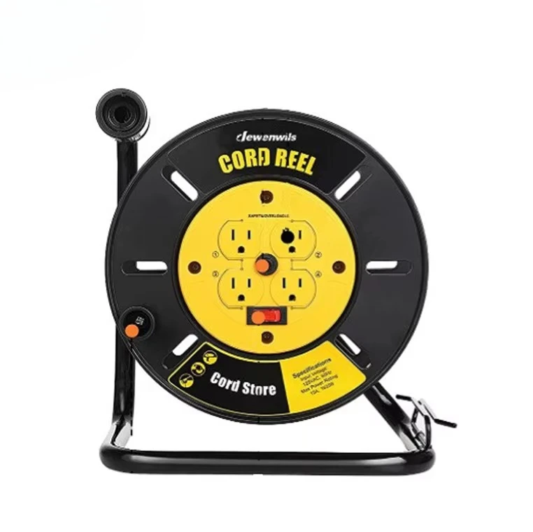 

High Quality American Cord Cable Reel Extension 50m Retractable Electric Trailers Small Industrial Drum IEC Female End Type SJTW