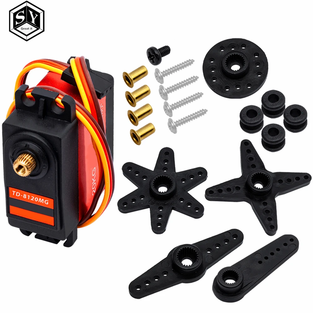 TD-8120MG مقاوم للماء المعادن والعتاد أجهزة رقمية مع 20 كجم عزم دوران عالية 180 زاوية ل جهاز التحكم عن بعد سيارة نموذج سيارة