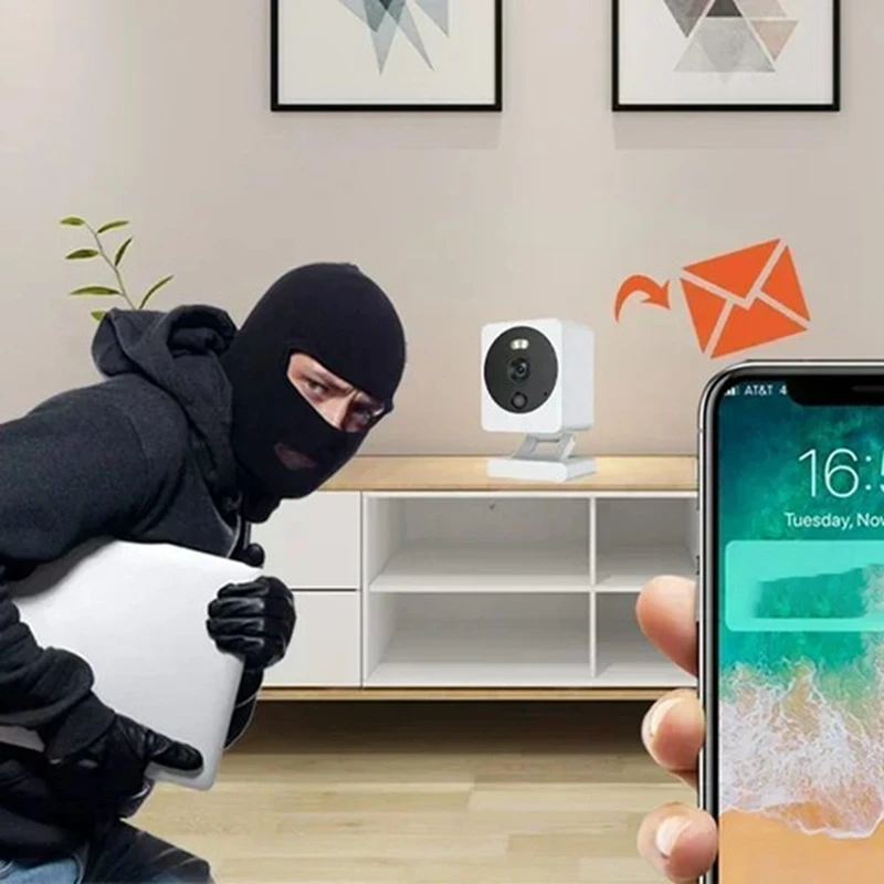 B37B-Mini Tuya Wifi Security Camera 3MP HD Motion Detection Color Night Vision CCTV Camera Waterproof