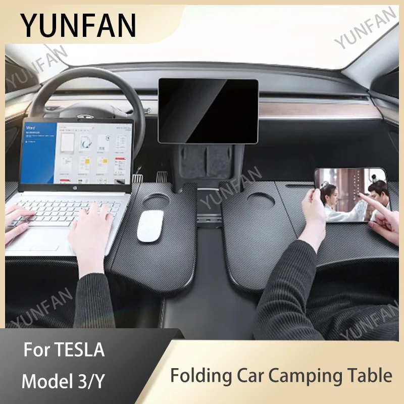 

For Tesla Model 3/Y 2017-2025 Multi functional computer car folding small table board