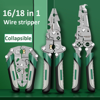 18 in 1 Foldable Wire Stripper Multifunctional Electrician Wire Cutting Pliers for Wiring/Pulling/Stripping Electrician Tools