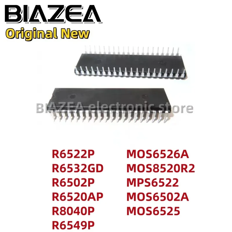 1 pieza R6522P R6532GD R6502P R6520AP R8040P R6549P MOS6526A MOS8520R2 MPS6522 MOS6502A MOS6525 DIP40