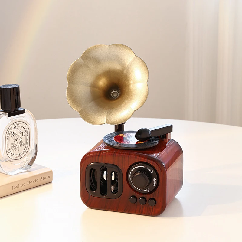 Antique Horn Gramophone Music Box Classical Gramophone Music Box Home Desktop Decoration Ornament Holiday Gift