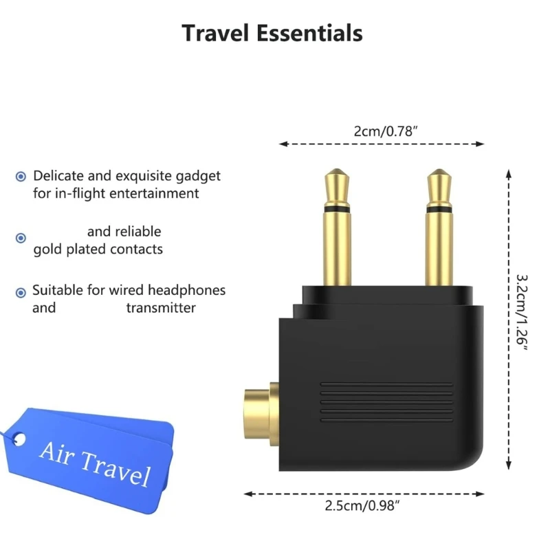  Double Channel Bluetooth-compatible Airline Auditory Transmitter Adapter For Headsets