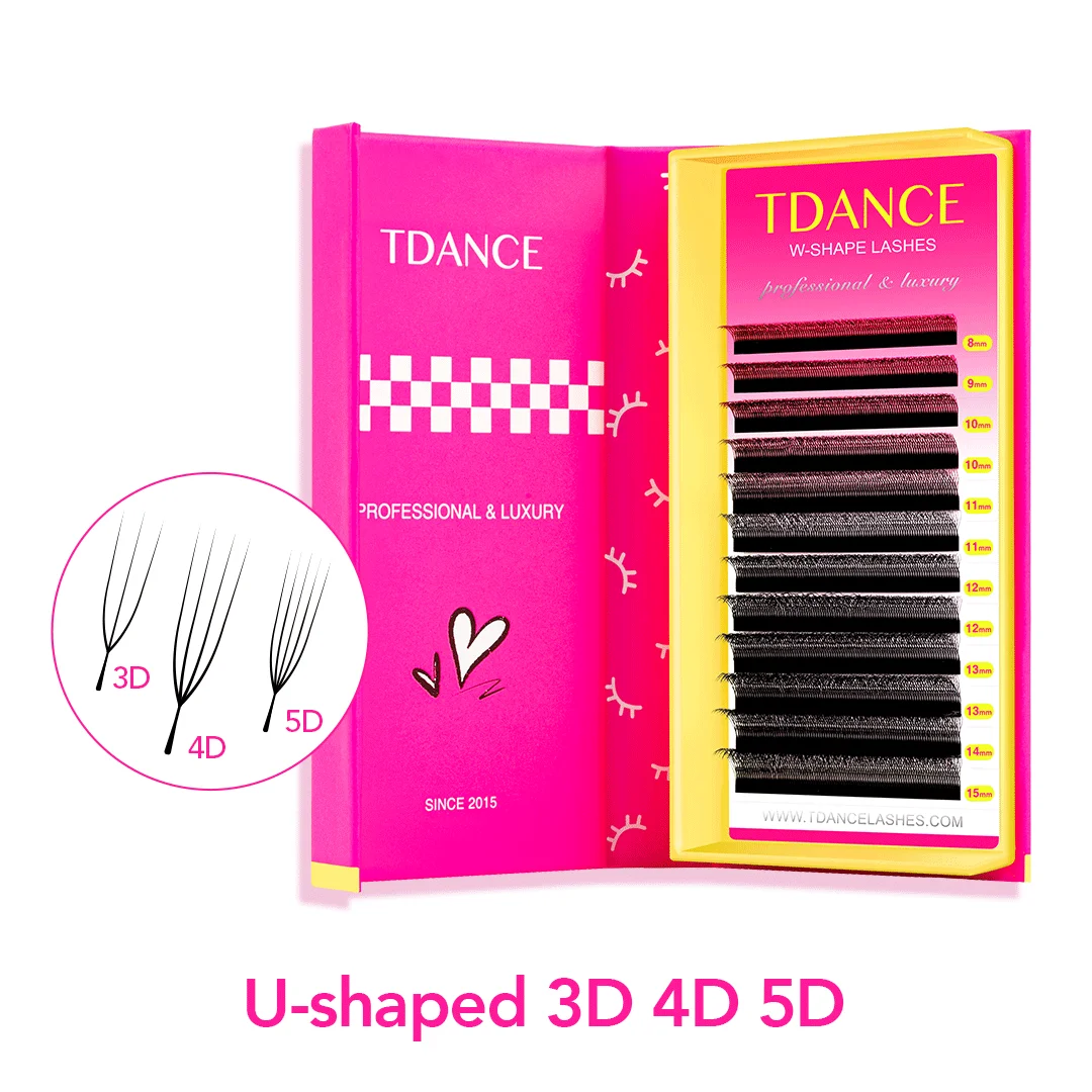 TDANCE U/W 스타일 3D 4D 5D 속눈썹 연장 0.07MM C D 자연스러운 긴 수제 신형 속눈썹(12줄/트레이)