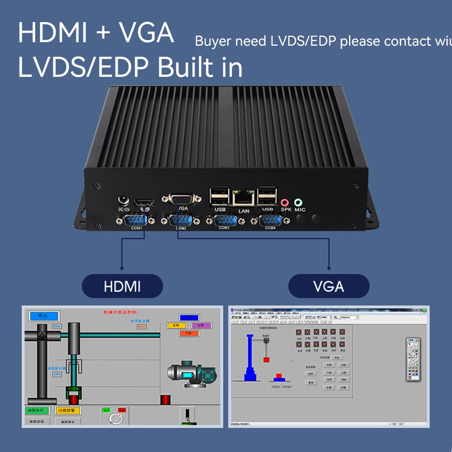 XCY X26G 산업용 미니 PC, 윈도우 XP/7/8/10, 리눅스 지원, 인텔 i5-3317U/1037U, 4개 COM RS232 포트, 8개 USB 포트, HDMI, VGA, 미니 PCIE, LVDS 지원