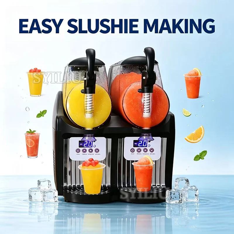 Commercial Slush Machine Stainless Steel Snow Melt Machine High Quality Slush Smoothie Equipment 2L*2