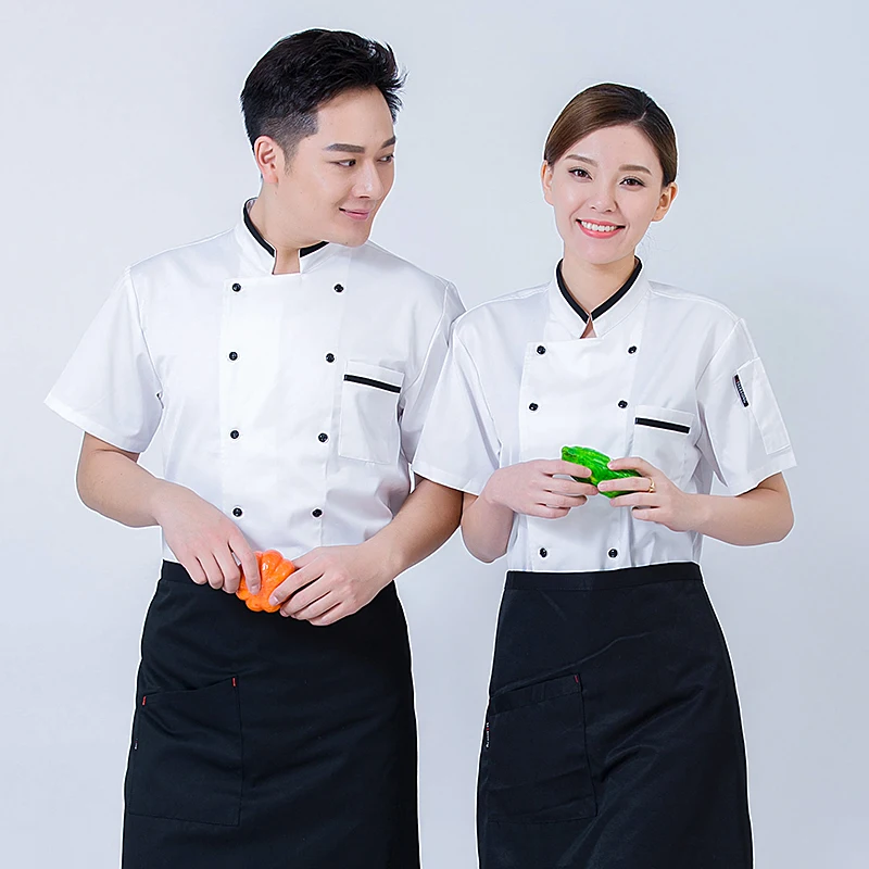 Chef Uniform Men Jacket Cooking Clothes Kitchen Shirt Waitress Food Service Hotel Fast Food Hot Pot Cake Shop Coat Custom Logo