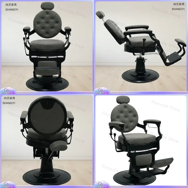 for Men Barber Shop Oil Head Chair Haircut Reclining Shaving Salon Chair