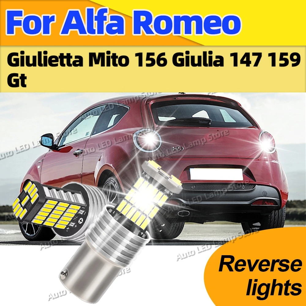 

Белые светодиодные лампы заднего хода 6000K, 1156 45smd BA15S P21W для Alfa Romeo Giulietta Mito 156 Giulia 147 159 Gt