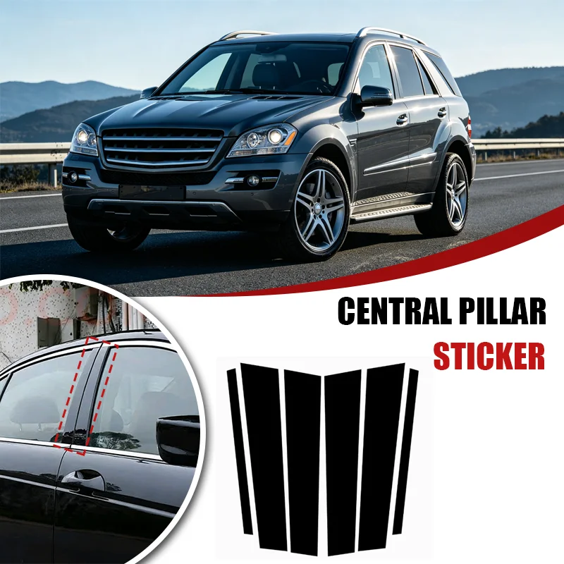 

For Mercedes Benz M Class W166 2012-2015 2013 2014 Carbon Fiber Window Door Column Deal B C Pillar Post Cover Trim Sticker