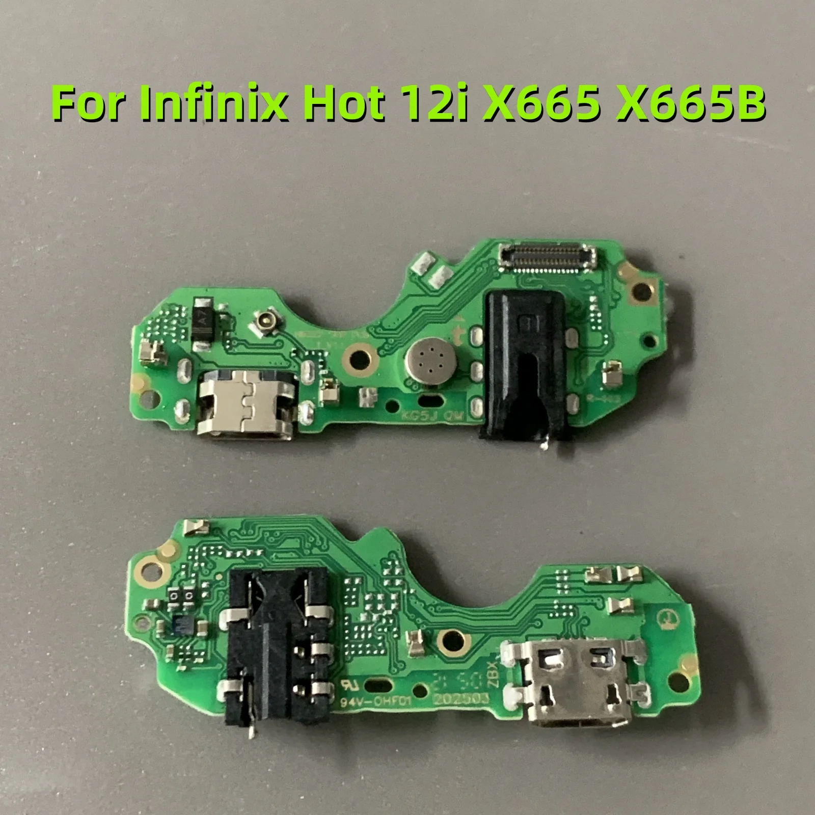 For Infinix Hot 12i X665 X665B USB Dock Charger Port Plug Headphone Audio Jack Microphone MIC Flex Cable Charging Board With IC