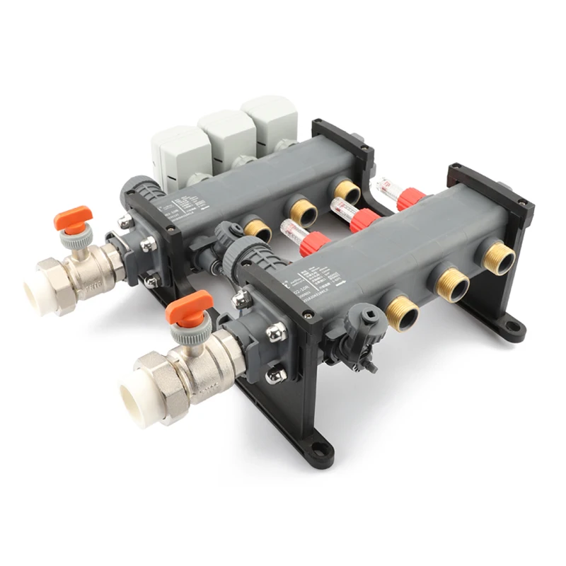 HVAC System Water Floor Heating Manifold with Flow Meter