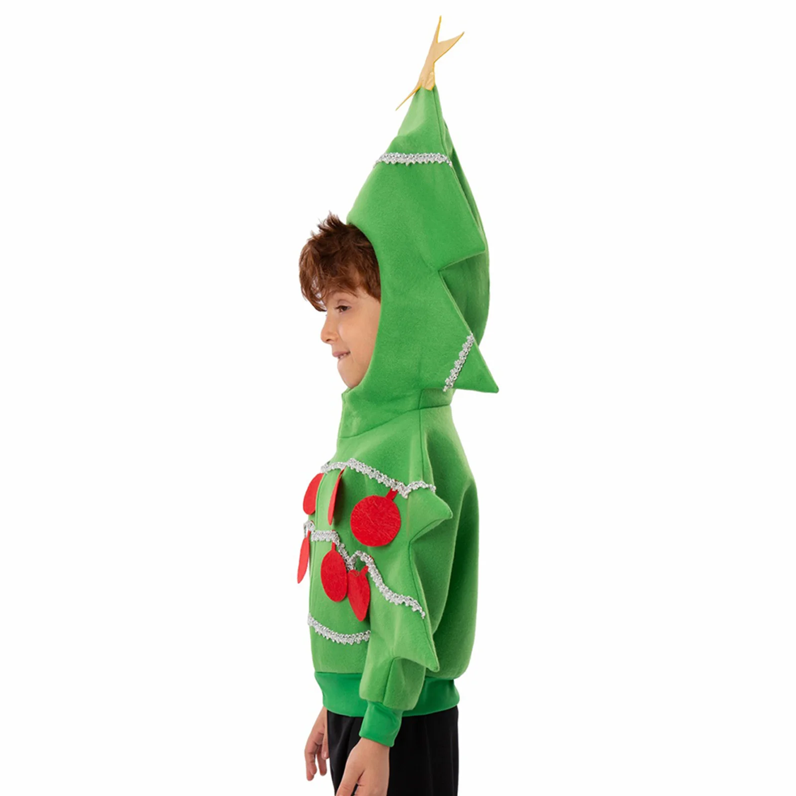 Kids Christmas Tree Costume Funny Tree Cosplay Costume Holiday Party Xmas Outwear Jacket for Festival Cosplay Parties