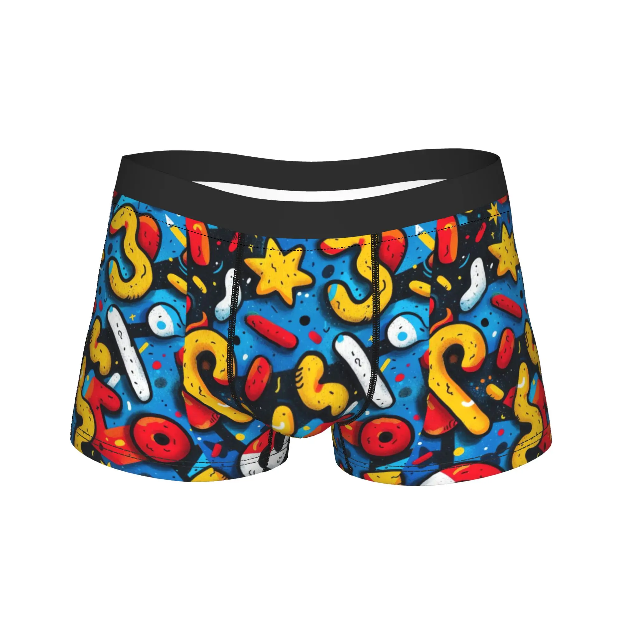 Party Confetti Pattern Boxershorts  3D Pouch Underwear Quality Custom DIY Shorts Briefs Breathable Men Panties Big Size 2XL