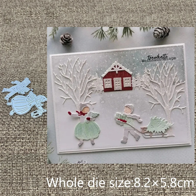 New Design Craft Metal stencil mold Cutting Die Winter Mother and Child scrapbook die cut Album Paper Card Craft Embossing