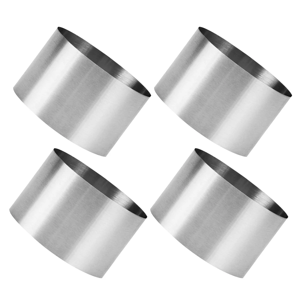 

4 Pcs Stainless Steel Mousse Mold Cake Ring Cutter Circle Cookie Baking Rings for Pastry Biscuit Cutters