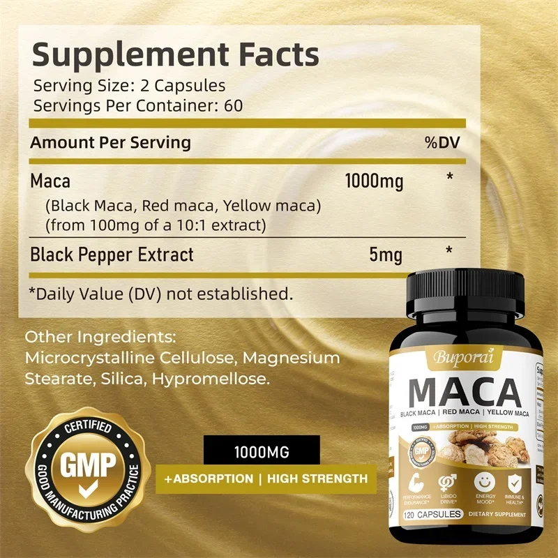 كبسولات جذر الماكا - تخفف التوتر، وتحسن الأداء الجنسي، وتعزز توازن الهرمونات الذكورية، وتحسين القدرة على التحمل #2