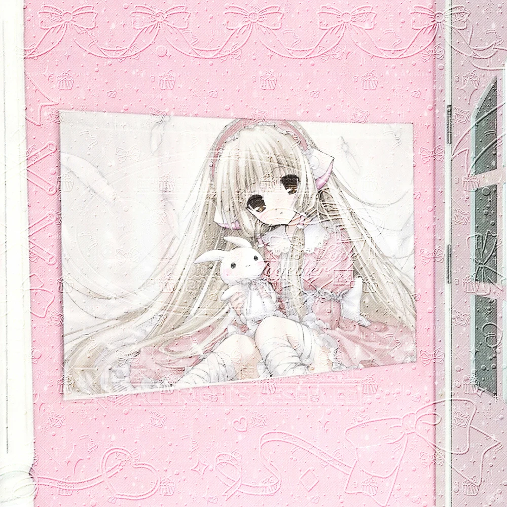 Sweet Anime Girl Tapestry ピンク Lolita Style Wall Hanging Cute Rabbit Print Room Decor Pink Lolita Anime Girl Tapestry ピンク Cute Ra