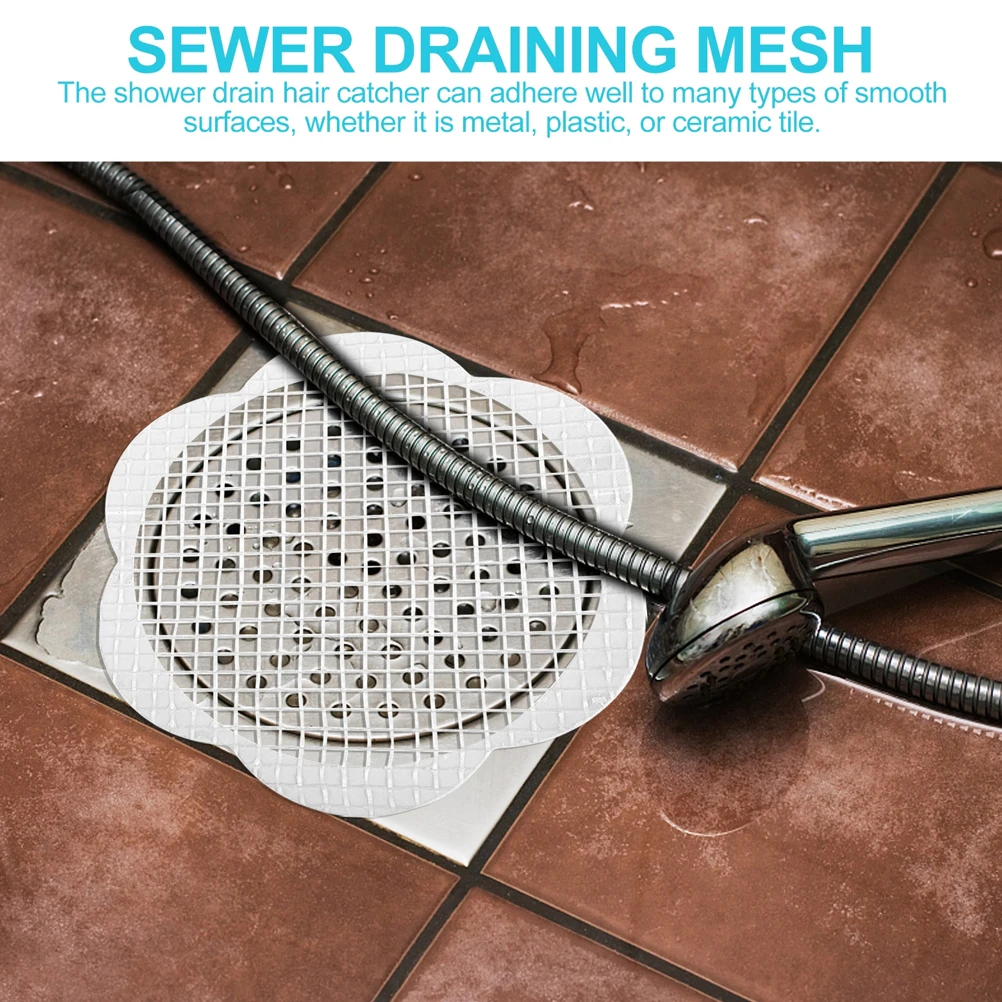 

10pcs Disposable Hair Filter Floor Drain Screens For Bathroom Anti-Clog Drainage Stickers Debris Proof Drain Filters For Kitchen