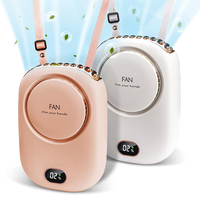 Portable Neck Fan Hanging Neck Fan Hand Free USB Rechargeable Bladeless Mini Fans Portable 3 Speeds For Women Kids Outdoor Trave