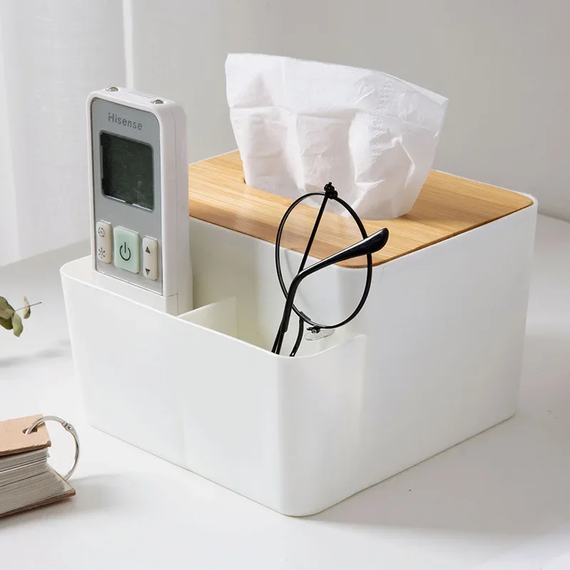 

Napkin Holder, Sundries Container, Stationery Organizer for Bedroom, Office, Bathroom, Vanity, Multifunctional Tissue Storage Bo