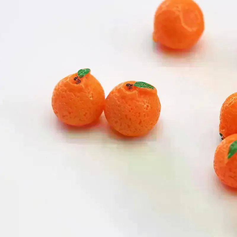 5PCS Cute Realistic Mini Tangerine Orange Model Lifelike Miniature Fruit Desktop Ornament for Home Office Decor Creative Gift