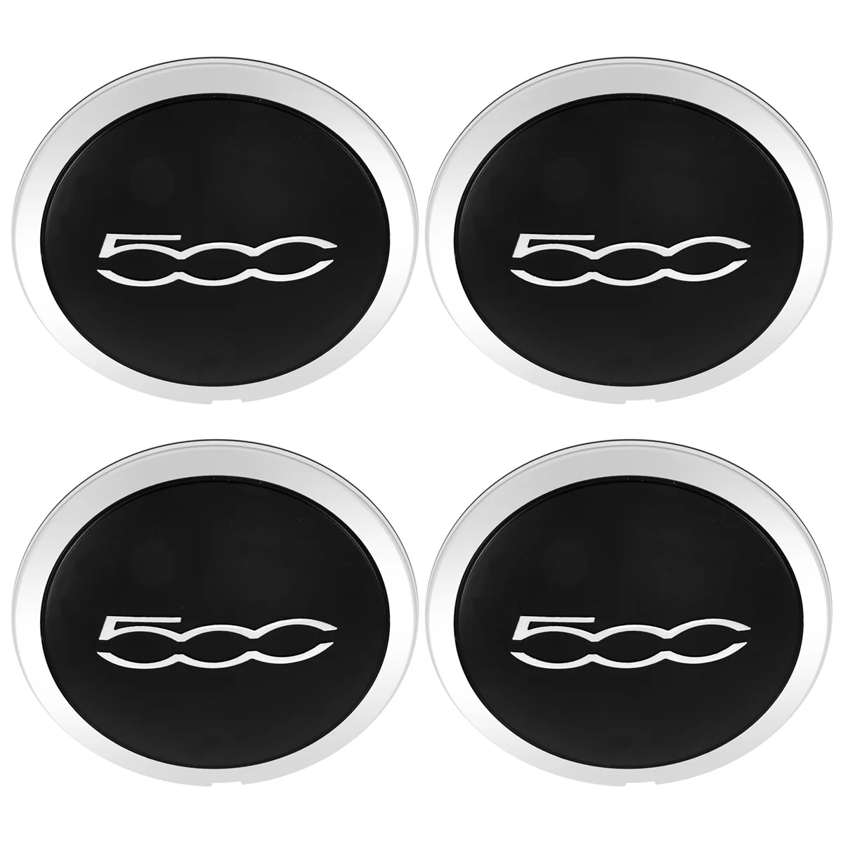 Imagem -03 - Conjunto de Tampas do Cubo Central das Rodas Tampa para Fiat 500 Tampa contra Poeira 51884863 Prata 68078419ac 68078421ac 133 mm Peças